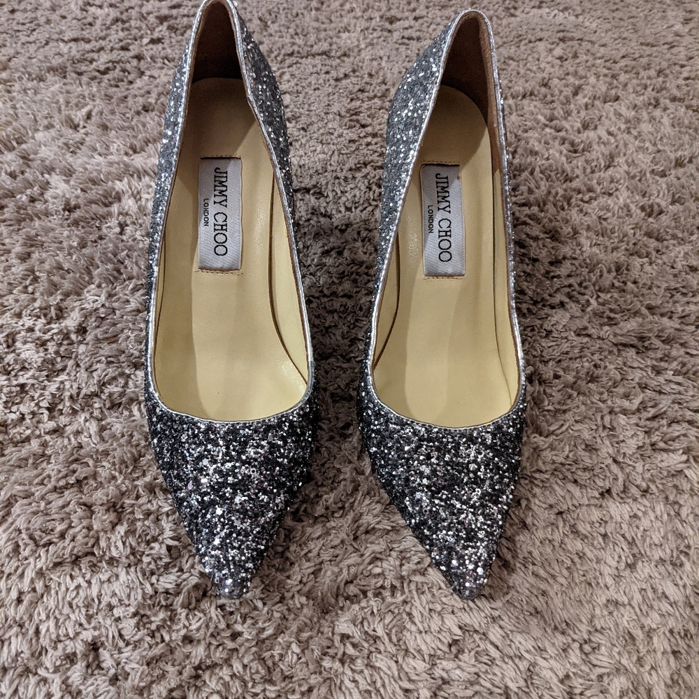 Jimmy Choo Romy 100 Glitter Pump